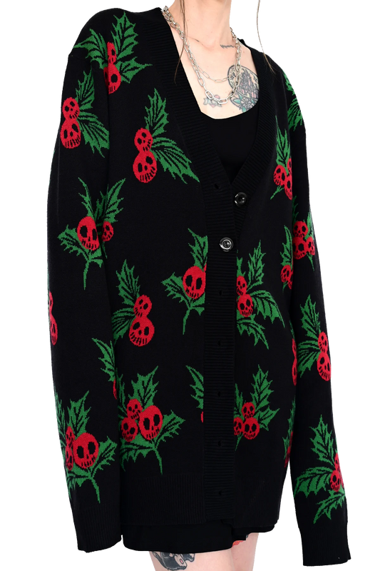 HAUNTED HOLLY CARDIGAN SWEATER