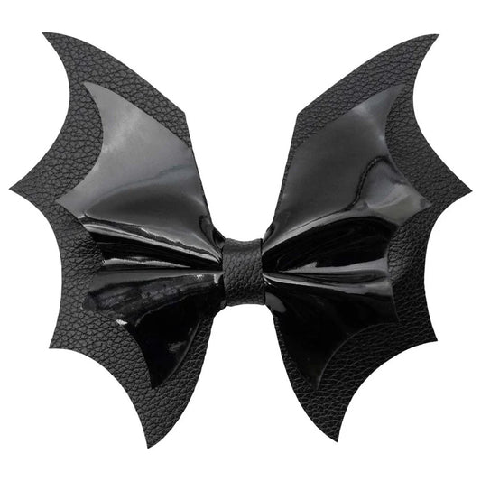 Batwing Black PVC Hair Bow