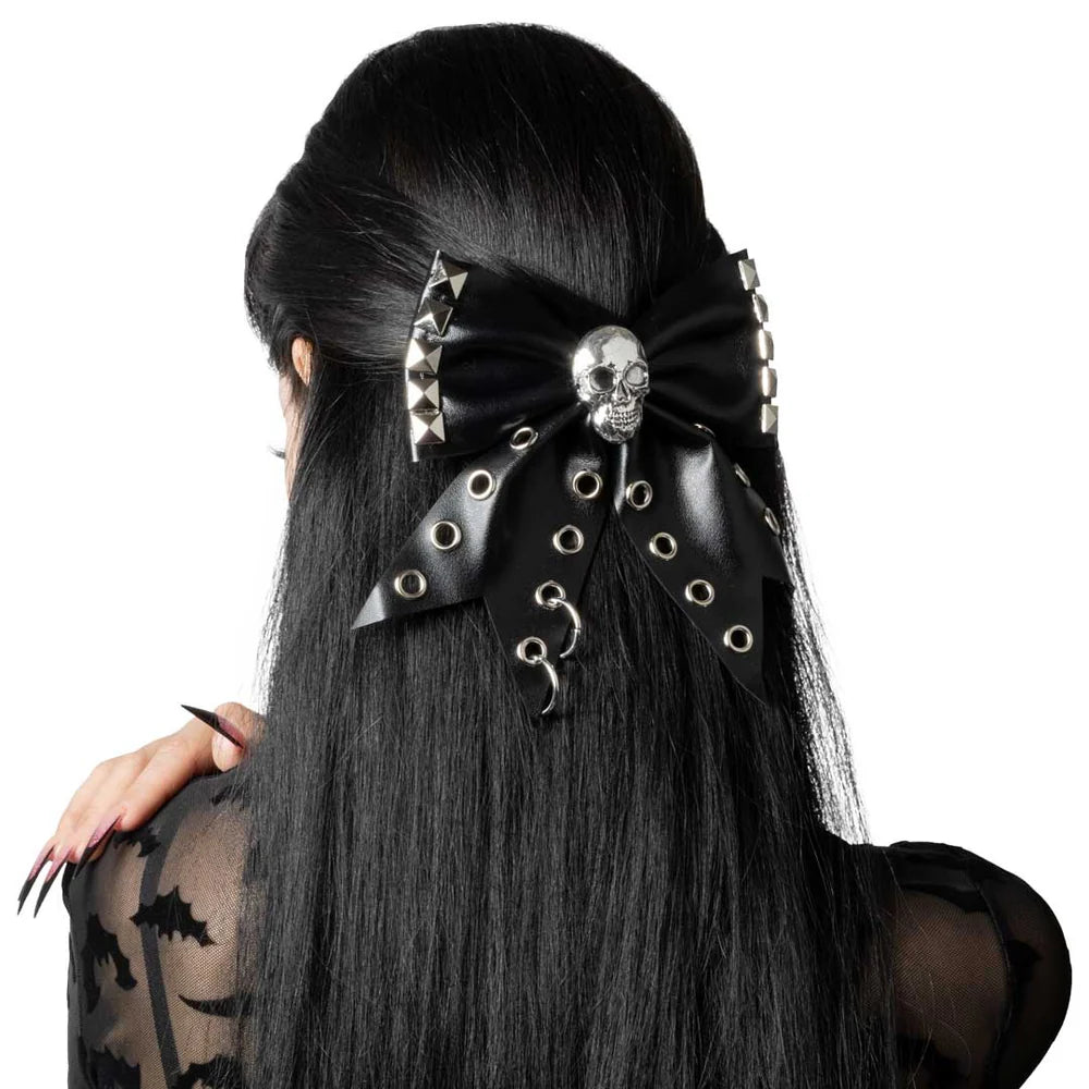 Skull Punk Stud Hair Bow