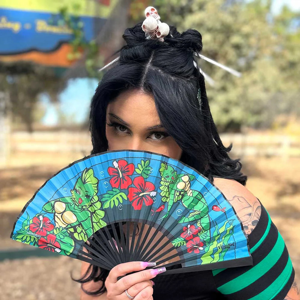 Creature Tiki Fabric Fan