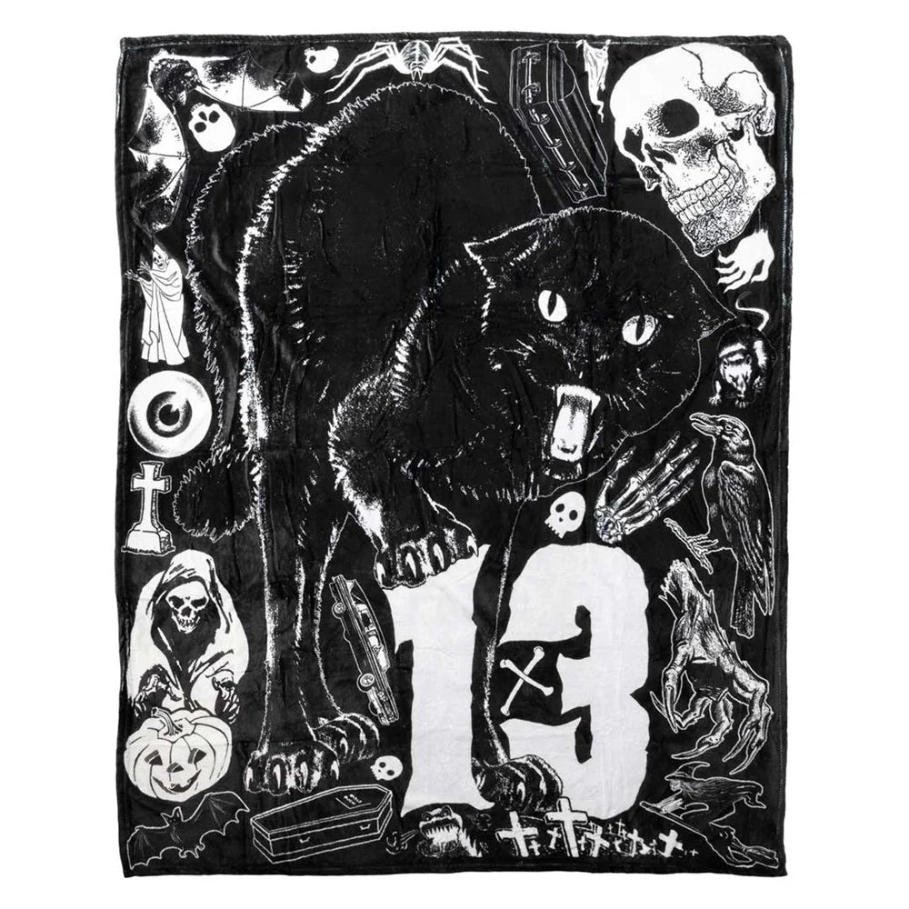 Black Cat 13 Throw Blanket