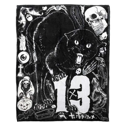 Black Cat 13 Throw Blanket