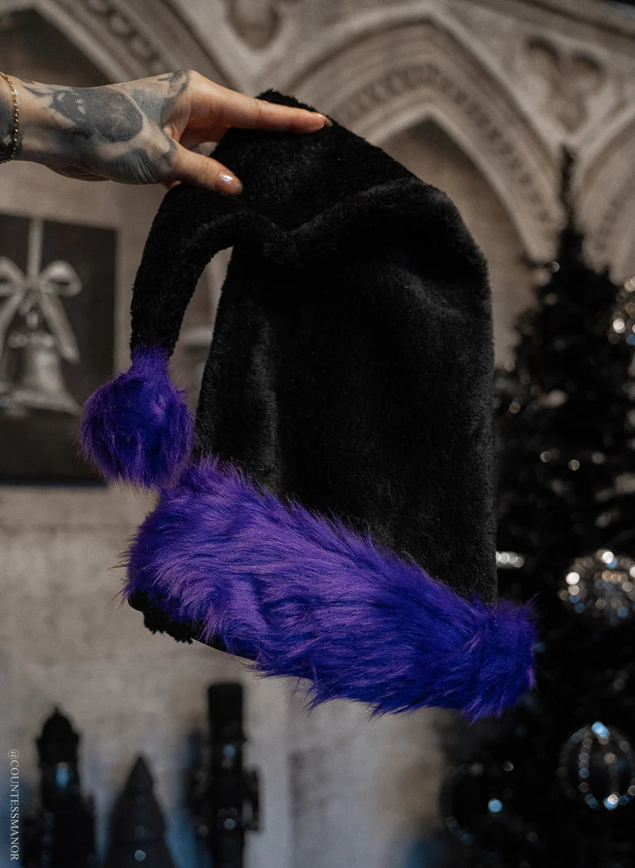 Santa Clause Hat Black/Purple