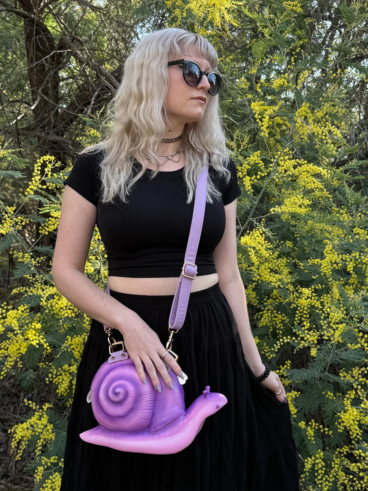 Windy Willows Purple Snail Bag