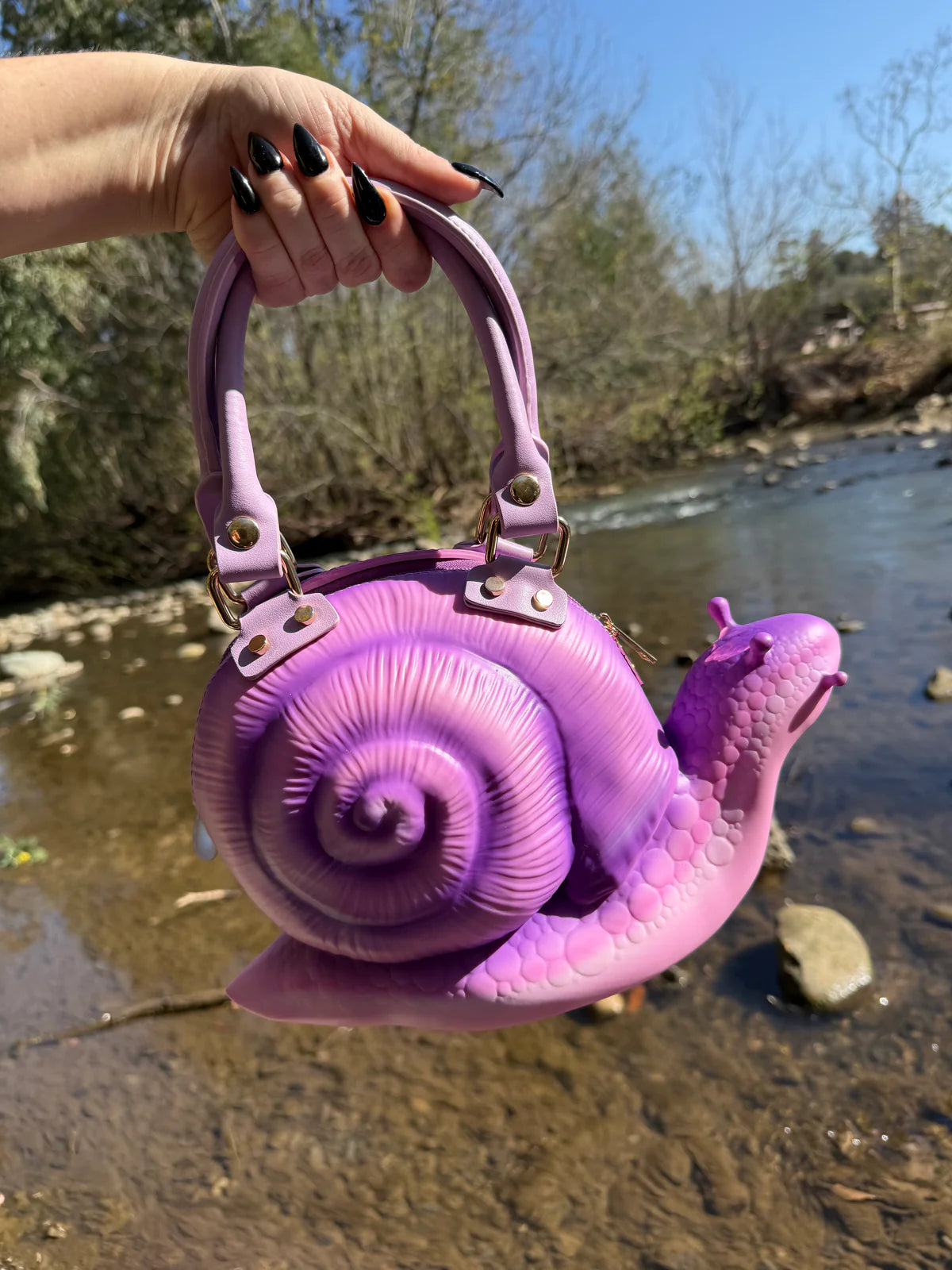 Windy Willows Purple Snail Bag