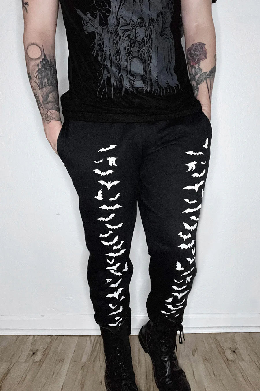 Vampire Bat Joggers White