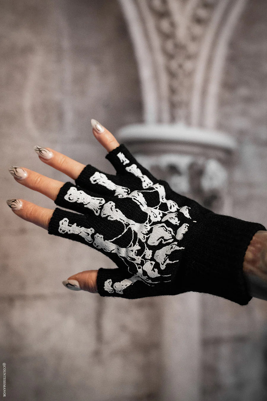 Dead Inside Skeleton Gloves Fingerless