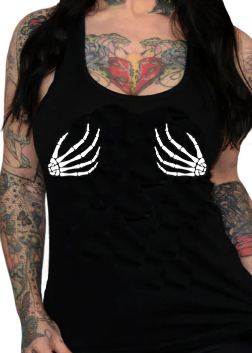 Skeleton Hands Tank Top