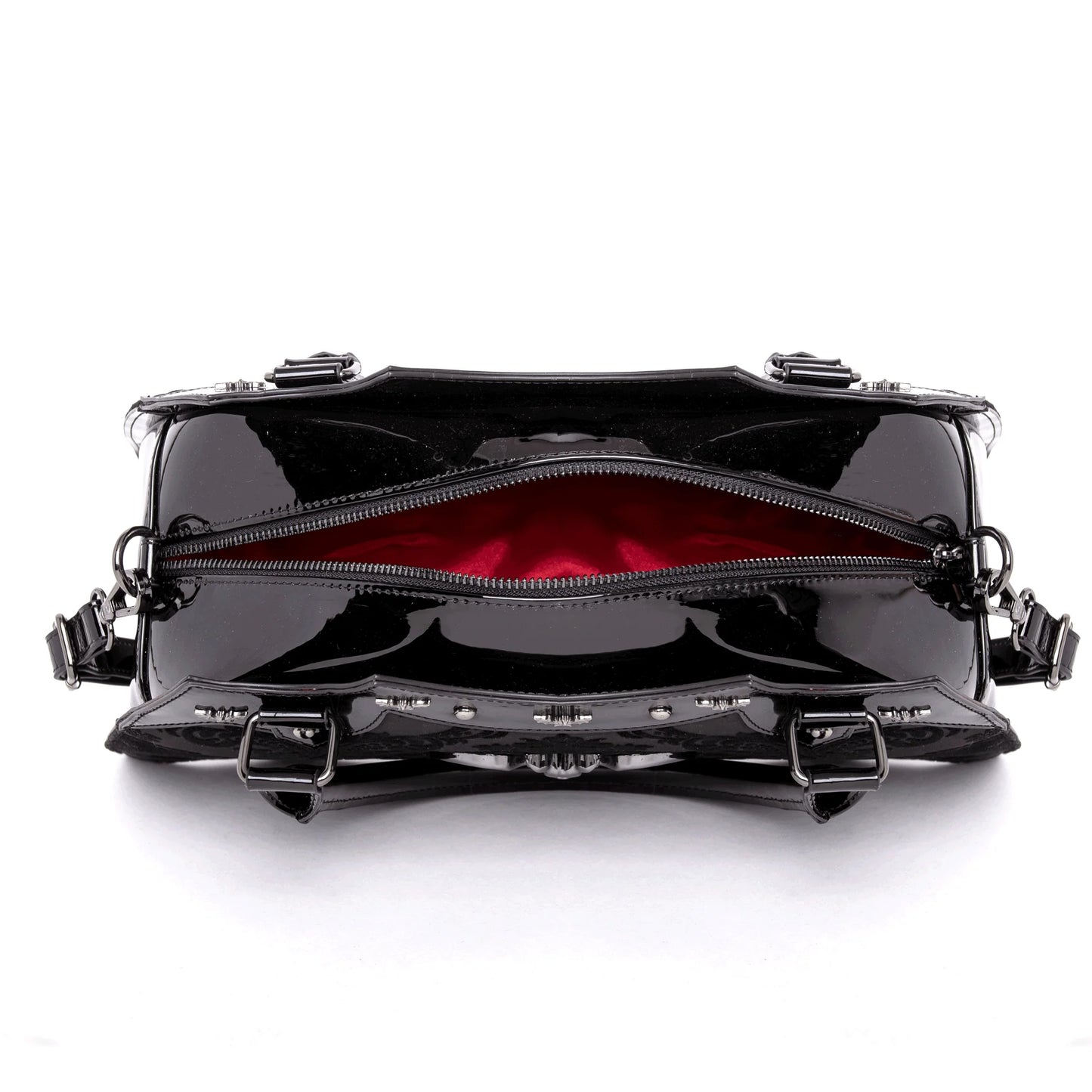 ROCK REBEL Damask Bat Handbag in Red
