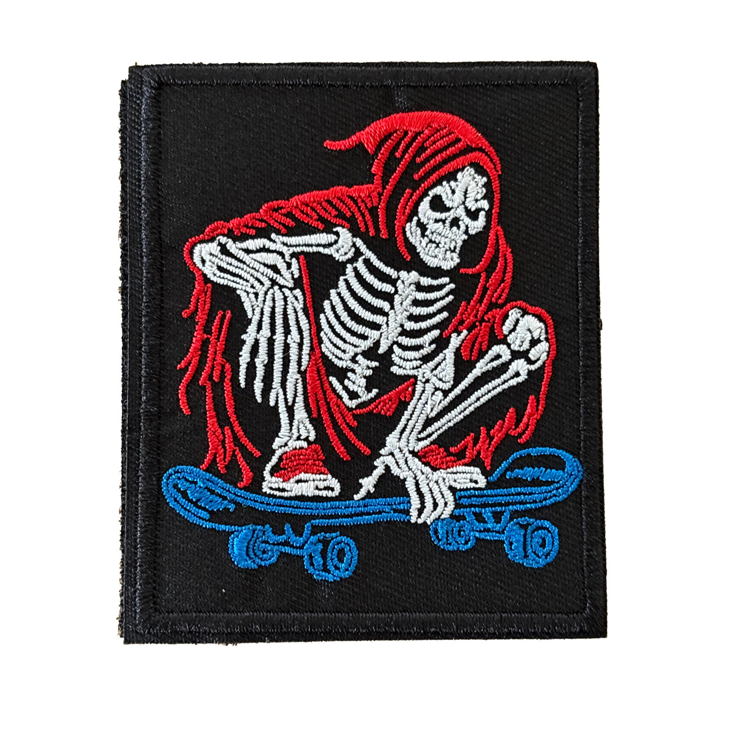 Skeleton Skateboarder Embroidered Patch