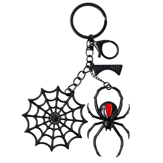 BLACK WIDOW WEB CHARM KEYCHAIN