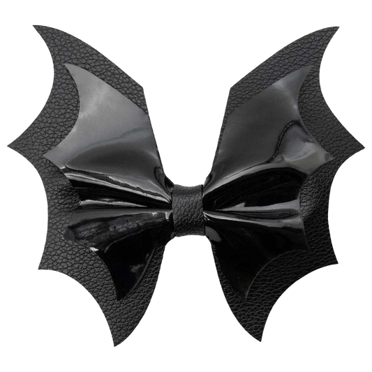 Batwing Black PVC Hair Bow