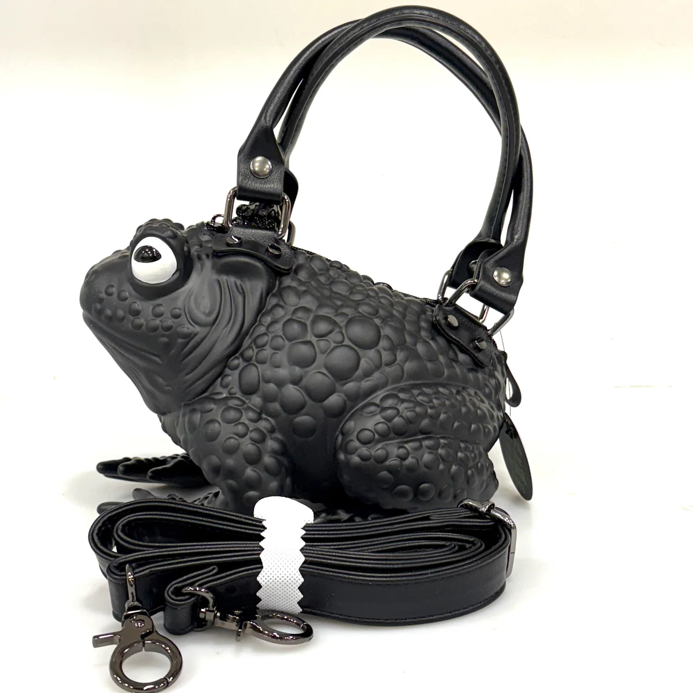 WINDY WILLOWS Black Toad Bag White Glow Eyes