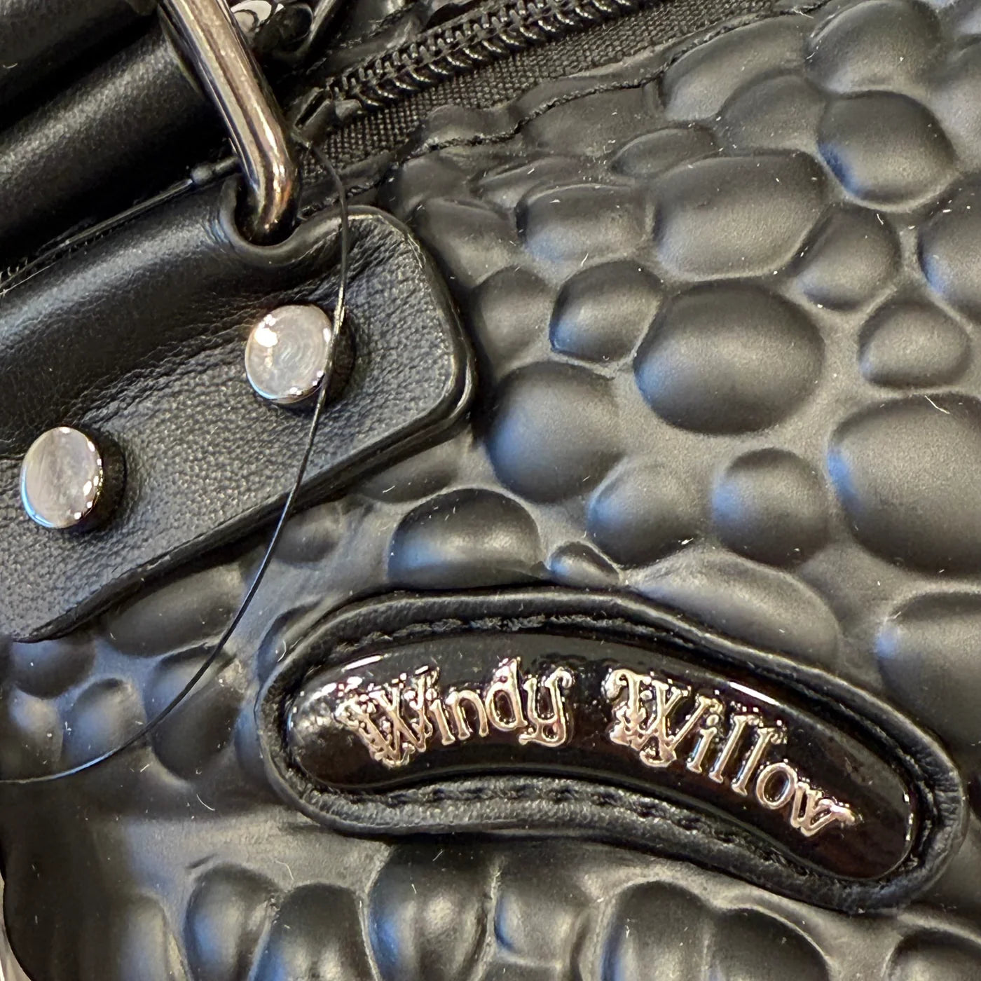 WINDY WILLOWS Black Toad Bag White Glow Eyes