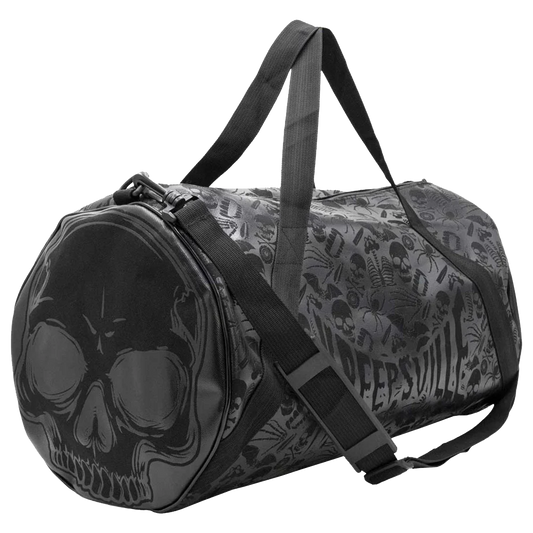 Skull Black Barrel Bag