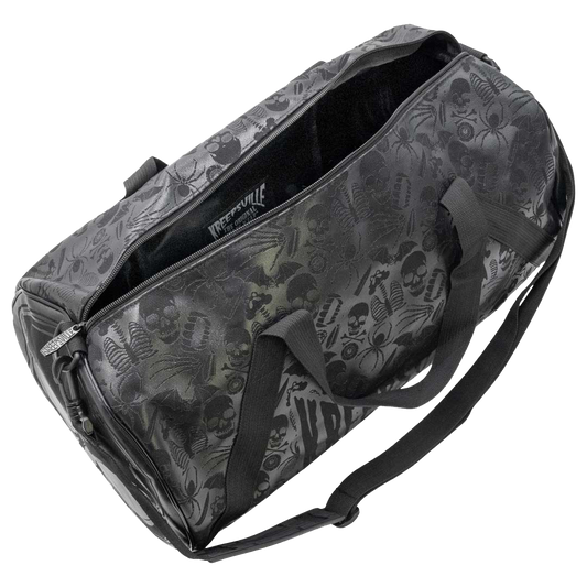 Skull Black Barrel Bag