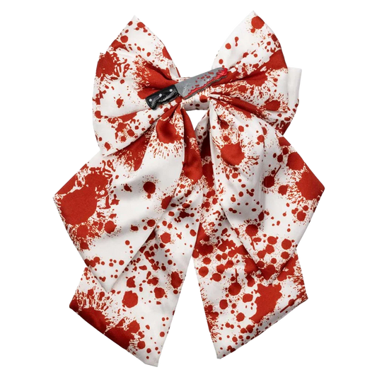 Blood Splatter Knife Satin Hair Bow