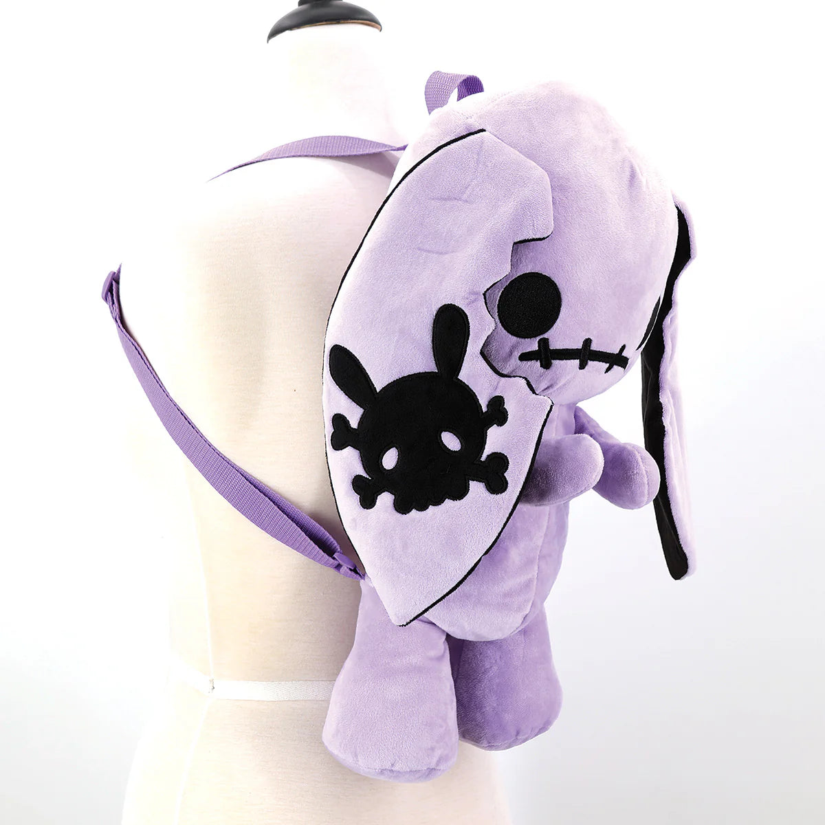 NAUGHTY BUNNY STUFFED BACKPACK PURPLE