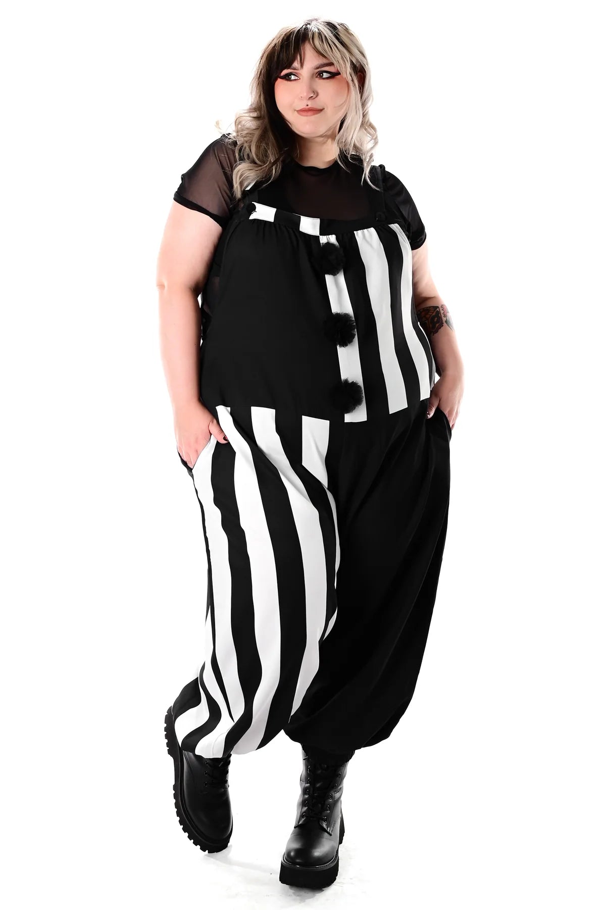 FOXBLOOD Side Show Overalls White/Black