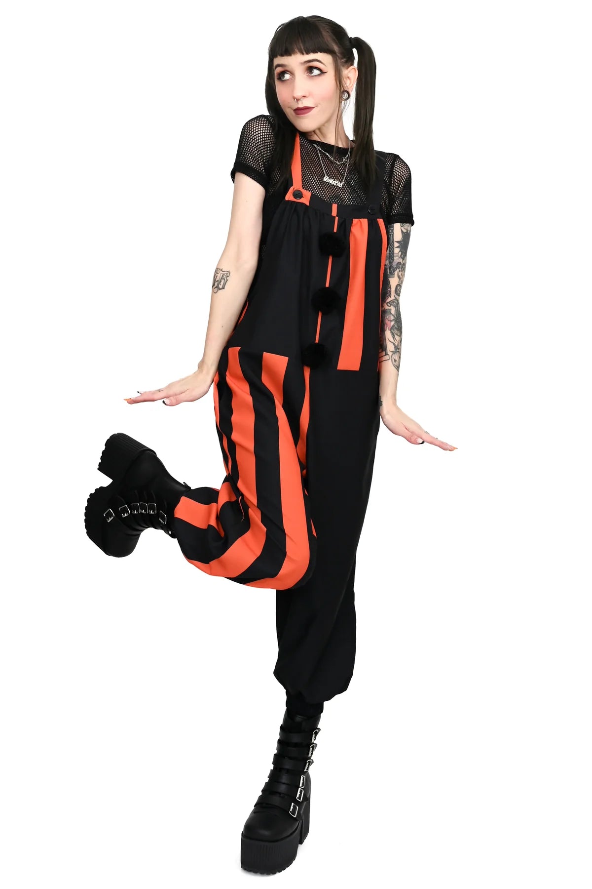 FOXBLOOD Side Show Overalls Black/Orange