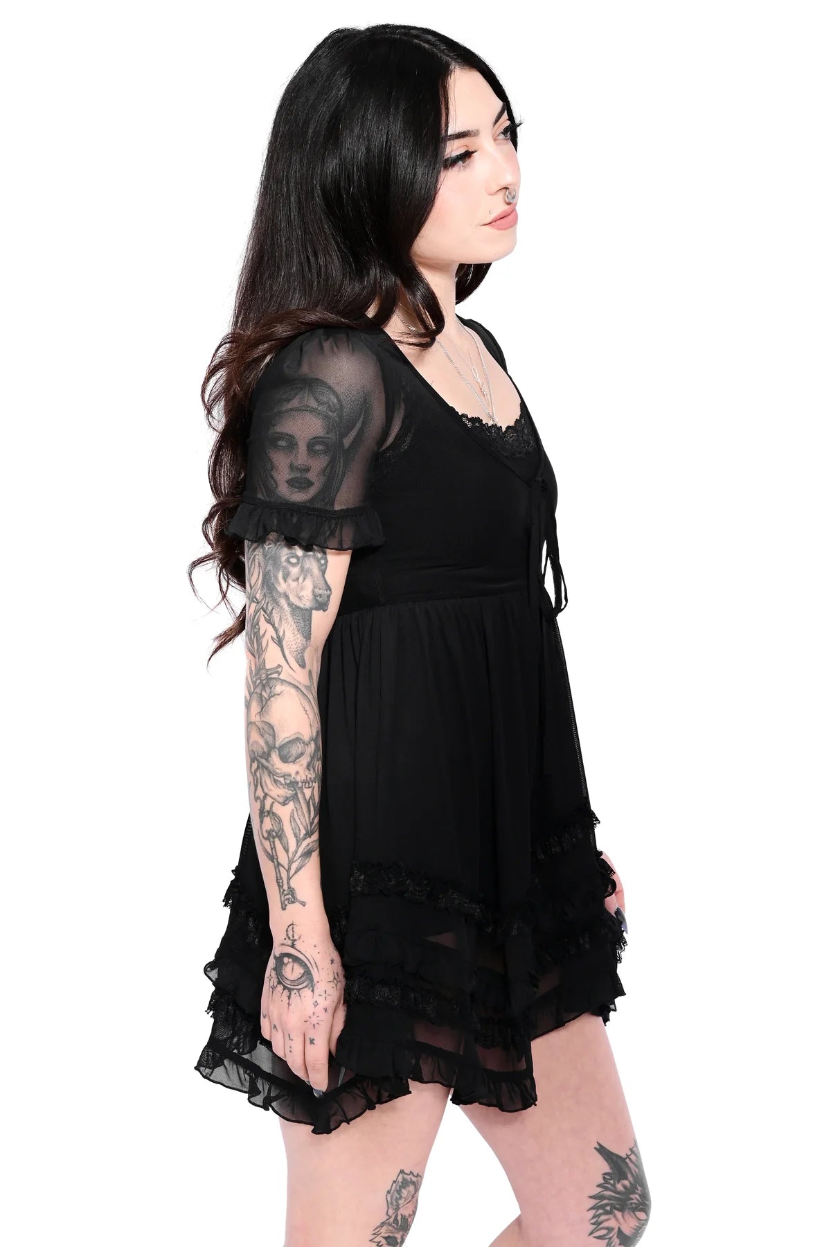 Foxblood Coralie Mesh Dress
