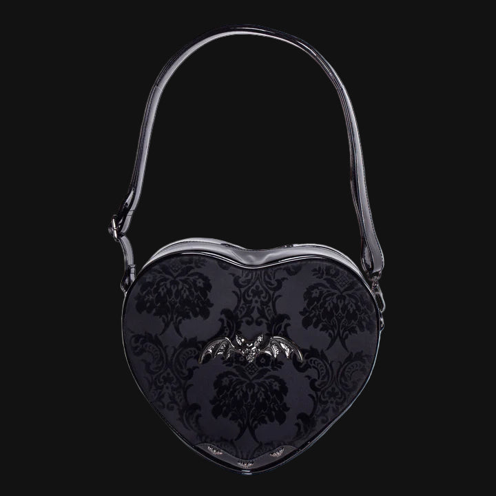 Damask Heart Shoulderbag in Black