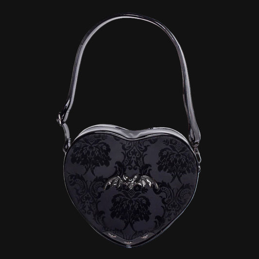 Damask Heart Shoulderbag in Black