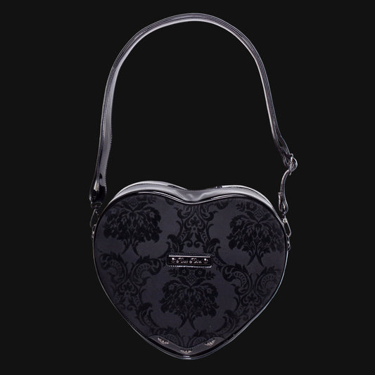 Damask Heart Shoulderbag in Black