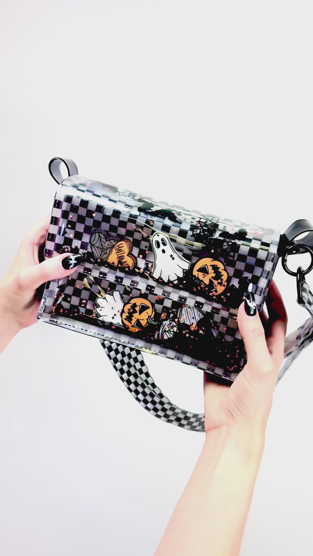 Electric Bubblegum Liquid Glitter Mini Purse - Haunted Season