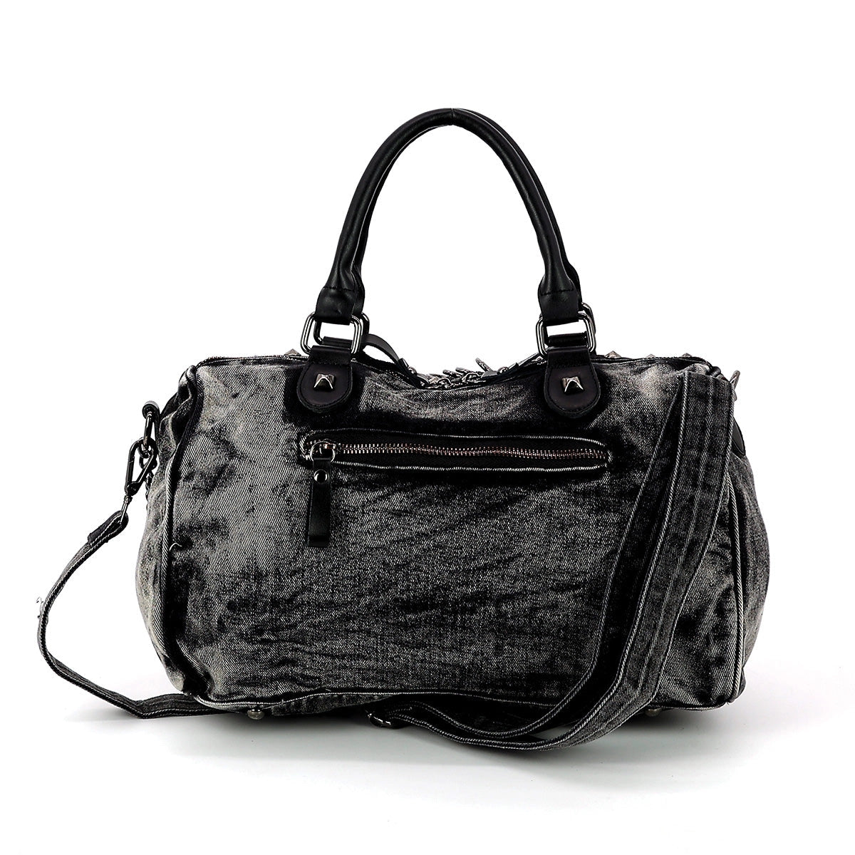 Vintage Washed Denim Satchel Eye Motif in Cotton