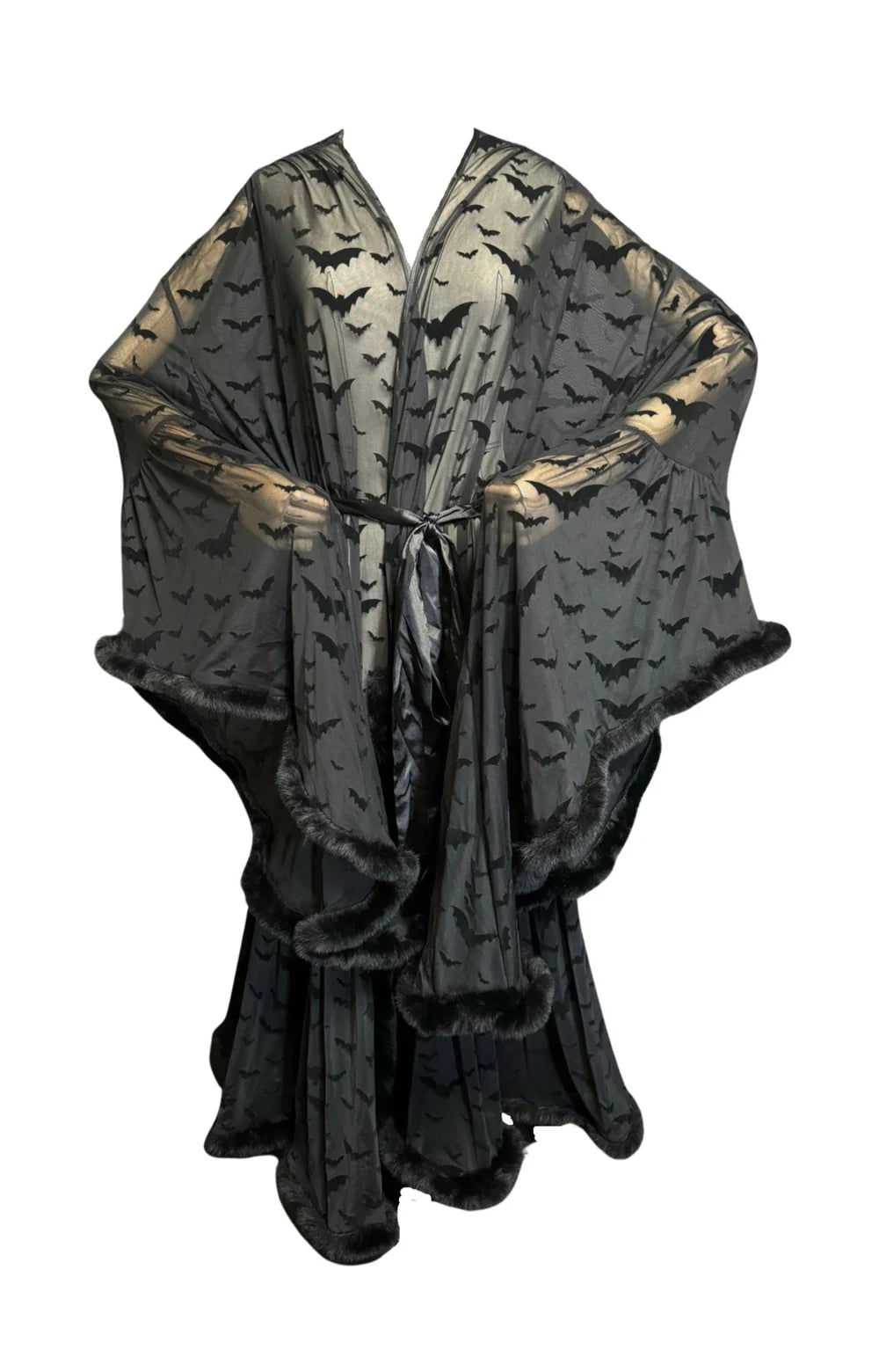 Black Draculina Feathered Robe Western Evil