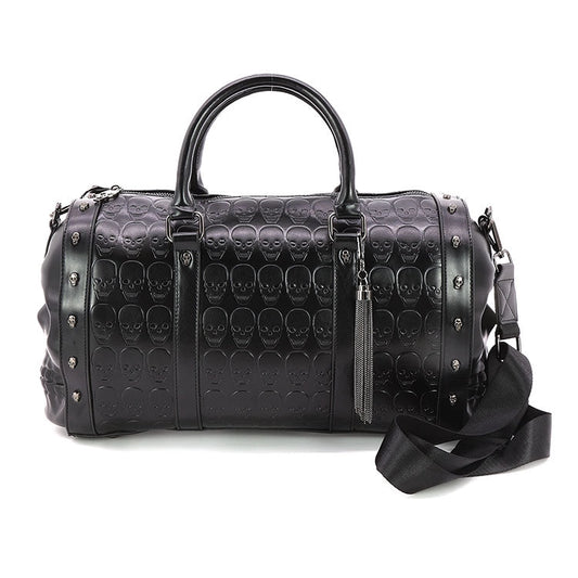 Dual Skull Large Satchel in Vinyl