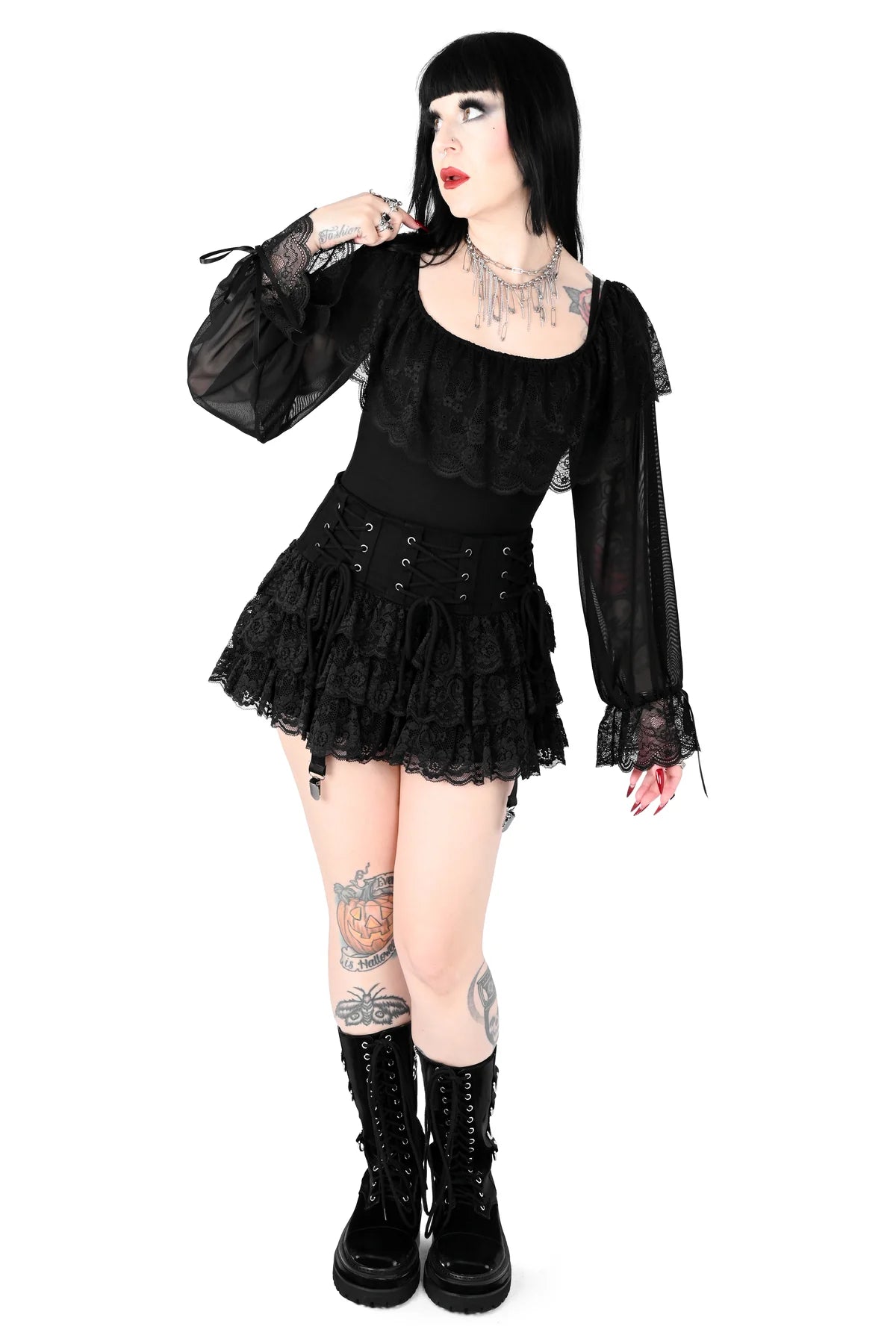 Foxblood Gia Garter Skirt
