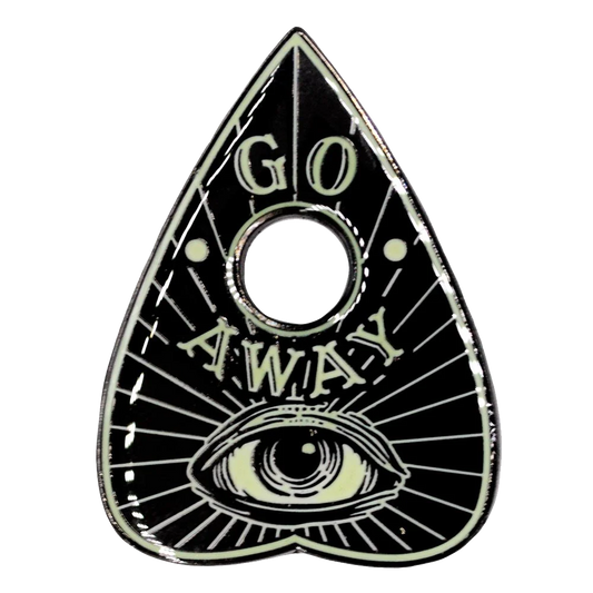 Go Away Planchette Glow Enamel Pin