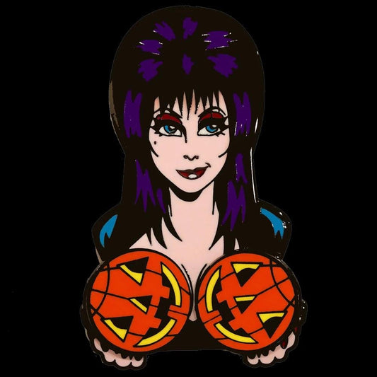 Elvira Spinning Pumpkins Enamel Pin