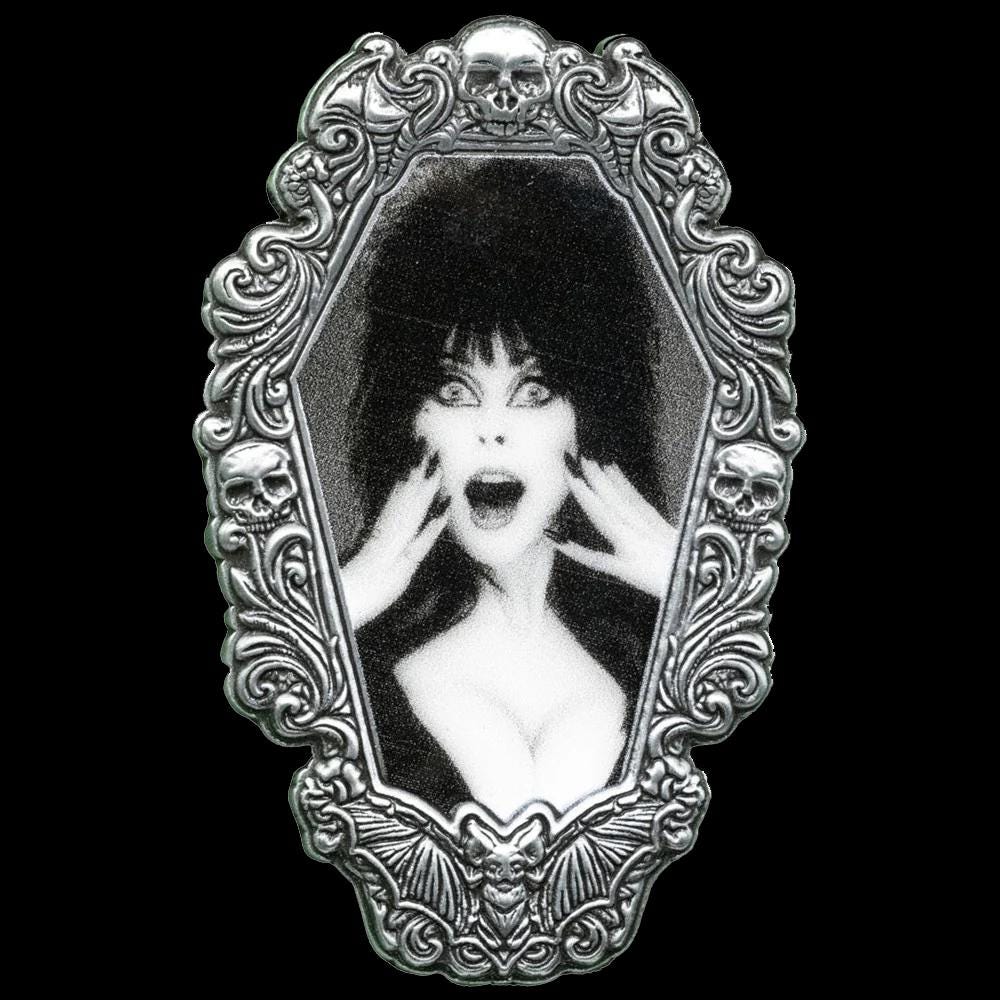 Elvira Hands Gothic Frame Enamel Pin