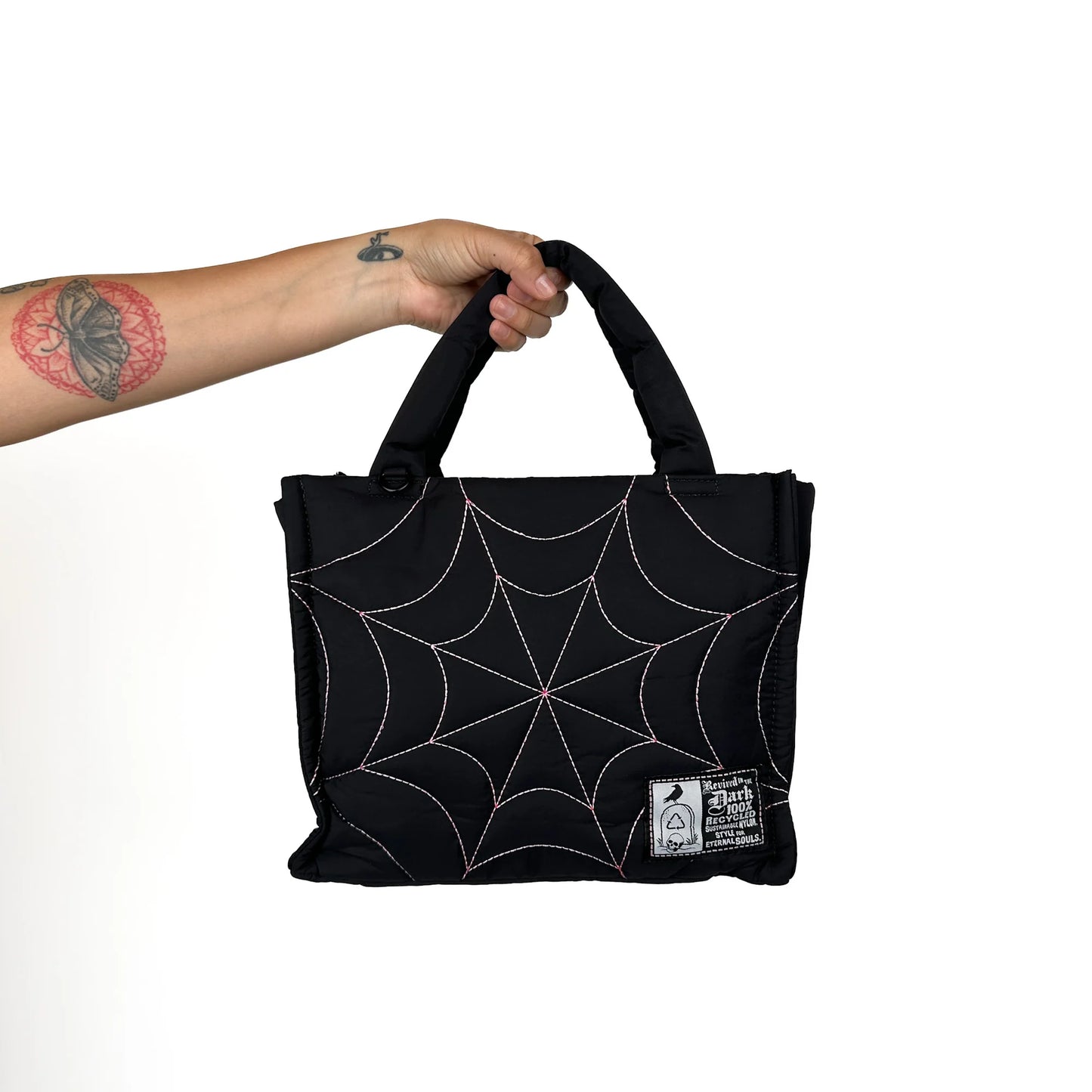 Recycled Nylon Spiderweb Puff Tote Bag