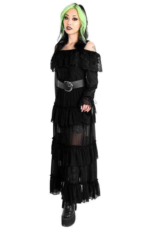 Foxblood Leah Ruffle Skirt Chiffon