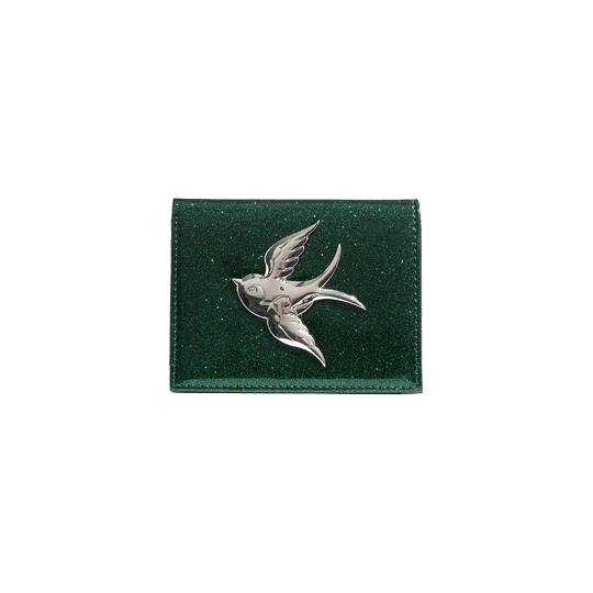 VENUS GREEN SPARKLE LOVE BIRD MINI WALLET