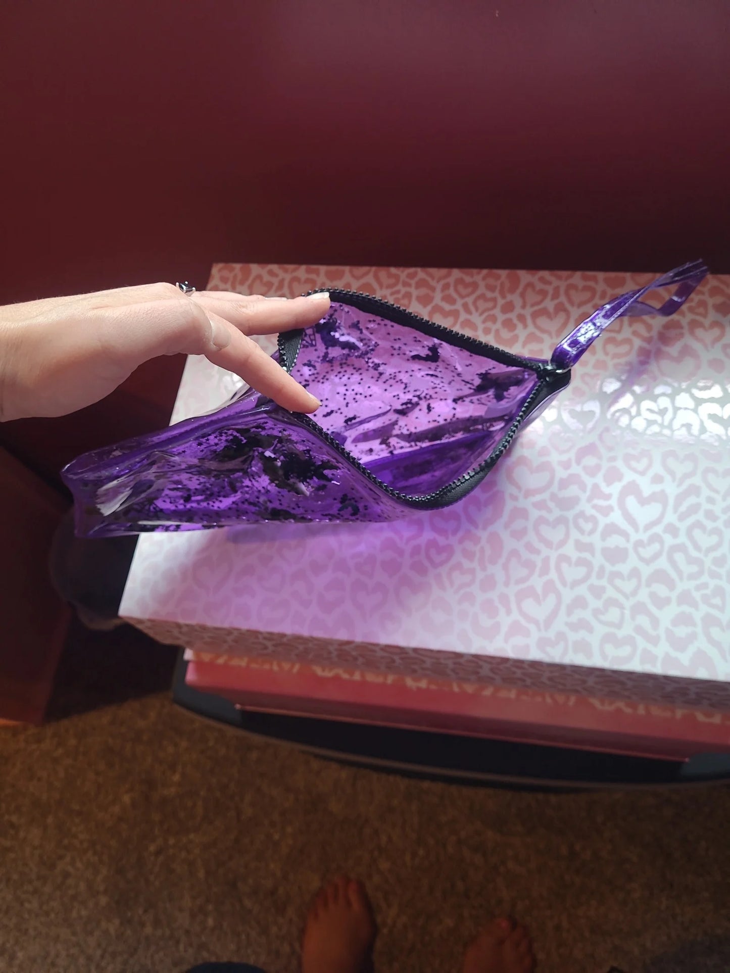Electric Bubblegum Feelin' Spooky Liquid Glitter Coffin Clutch