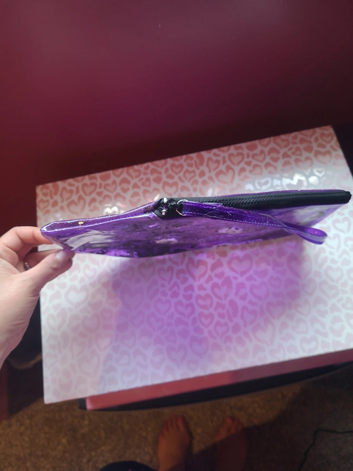 Electric Bubblegum Feelin' Spooky Liquid Glitter Coffin Clutch