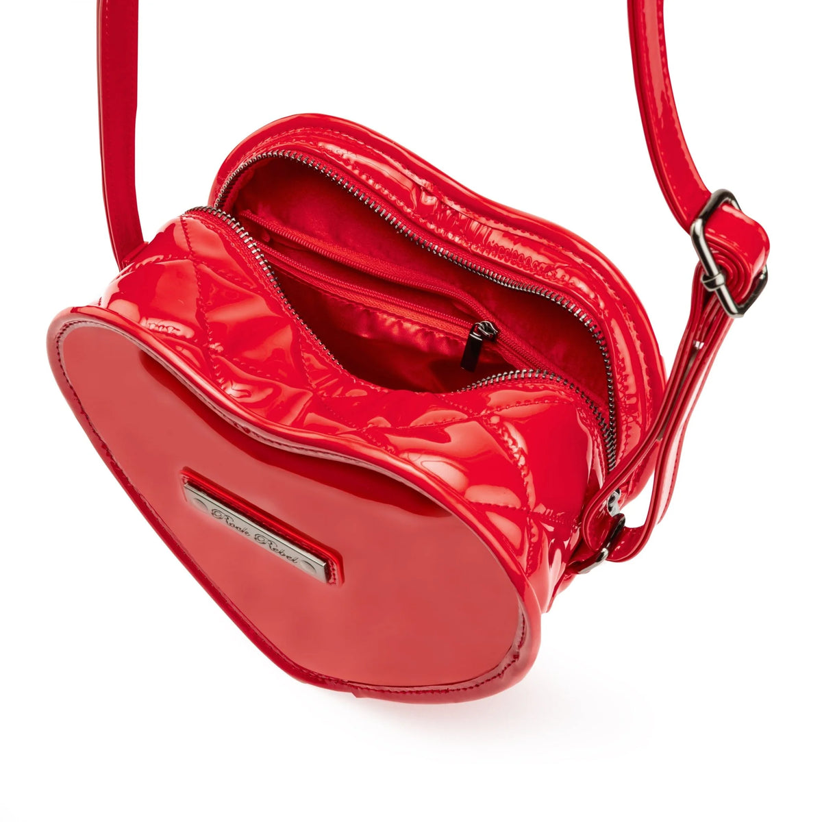 Rock Rebel Mina Bat Studed Crossbody Heart Vinyl