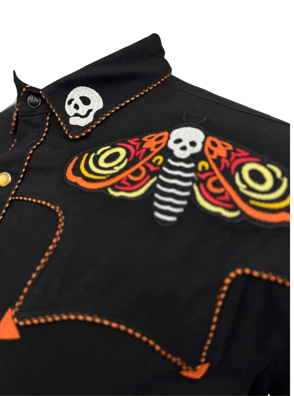 The Y'allternative Collection Western Evil Death’s Head Moth Western Shirt - Gothic Dark Americana Apparel