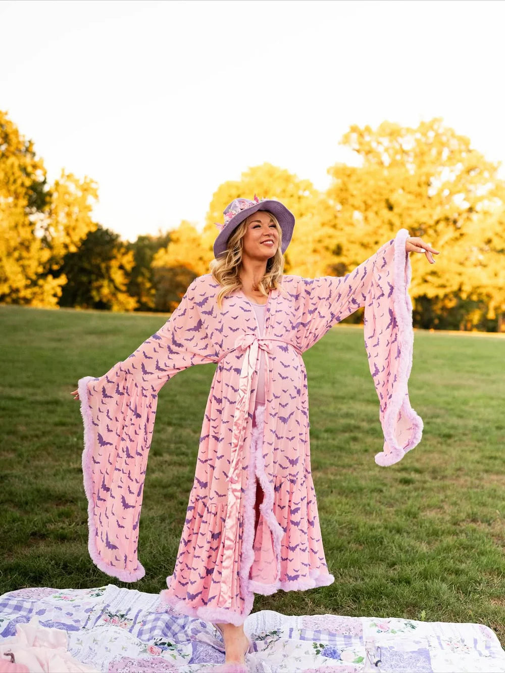 Pastel Goth Draculina Boudoir Feathered Robe | Vampirecore Luxury