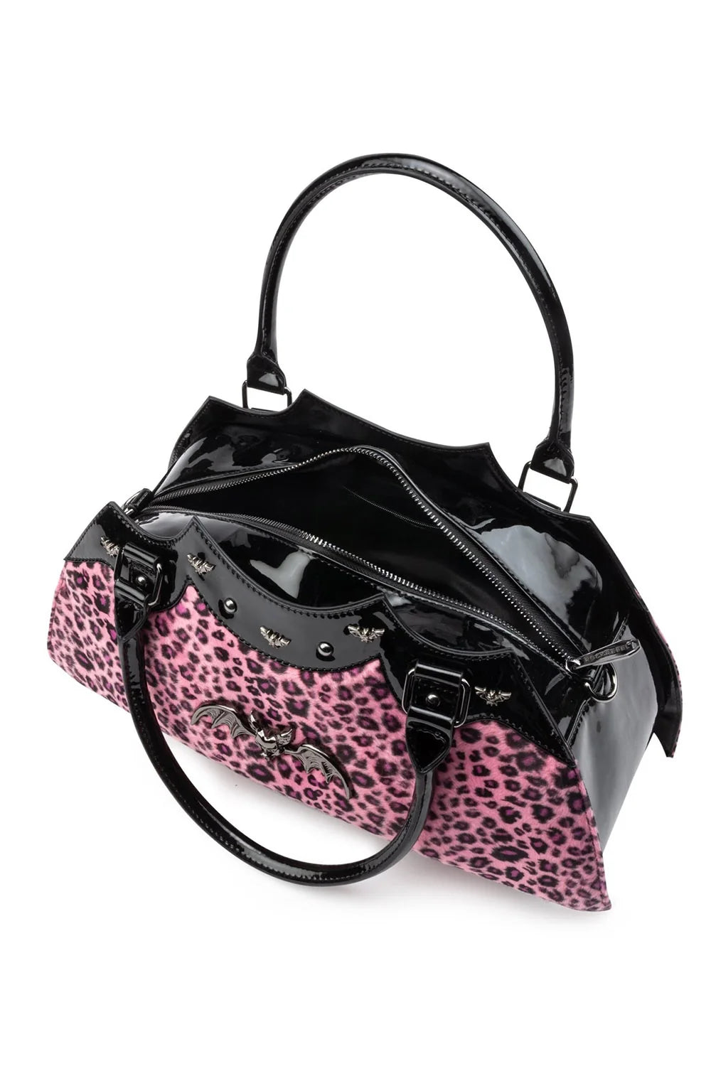 RockRebel Bat Shaped Handbag Pink Leopard