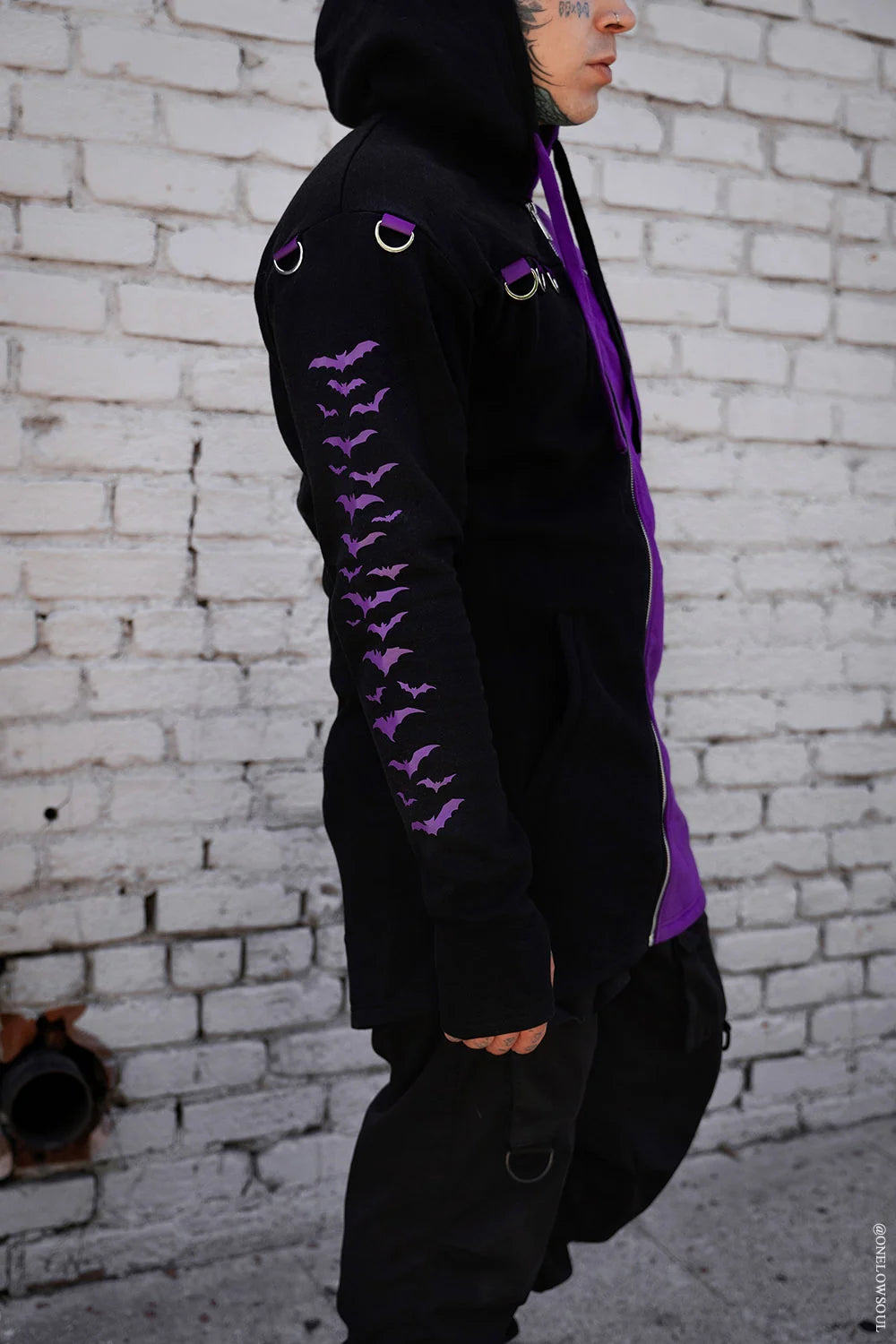 Split Mage Hoodie [Black/Purple]