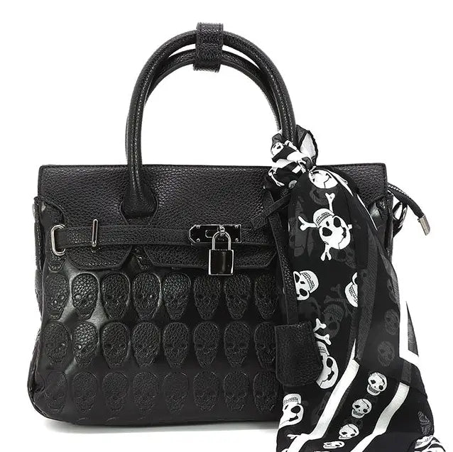 Skull Satchel in Vinyl