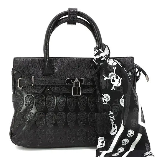 Skull Satchel in Vinyl
