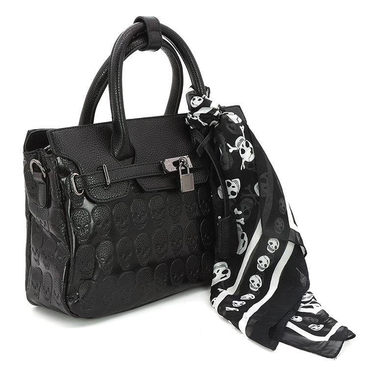 Skull Satchel in Vinyl