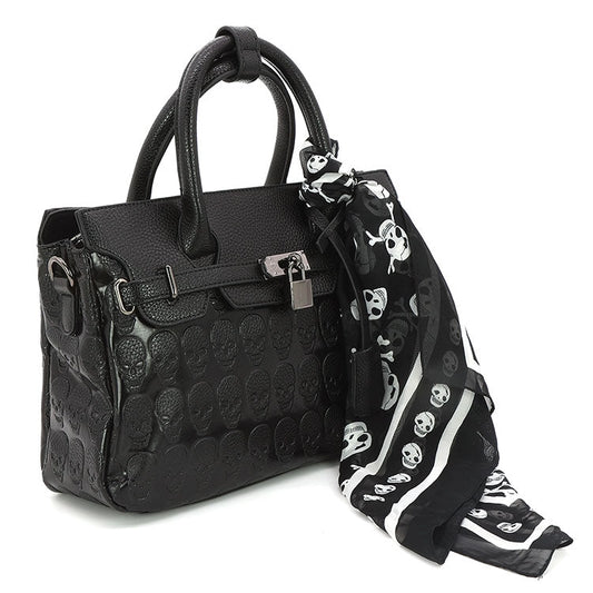 Skull Satchel in Vinyl